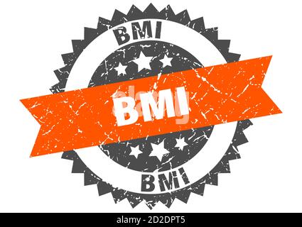 bmi stamp. round grunge sign with ribbon Stock Vector