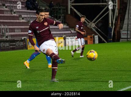 Betfred Cup - Heart of Midlothian v Inverness Caledonian Thistle,.  Tynecastle Park, Edinburgh, Midlothian, UK.  06/10/2020. Hearts play host to Inverness Caledonian Thistle in the Betfred Cup at Tynecastle Park, Edinburgh. Pic shows: Hearts' midfielder, Jamie Walker, shoots for goal. Credit: Ian Jacobs Stock Photo