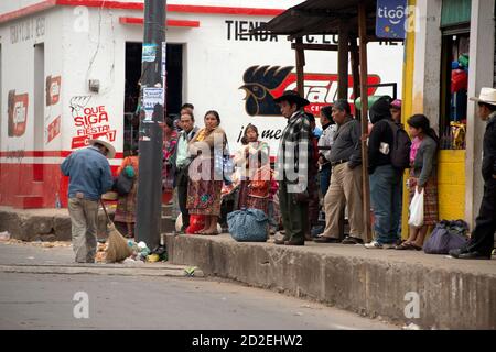 Indigenous Kiche (Quiché) Maya people. San Pedro Jocopilas, Guatemala. Stock Photo