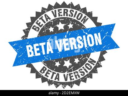 beta version stamp. round grunge sign with ribbon Stock Vector