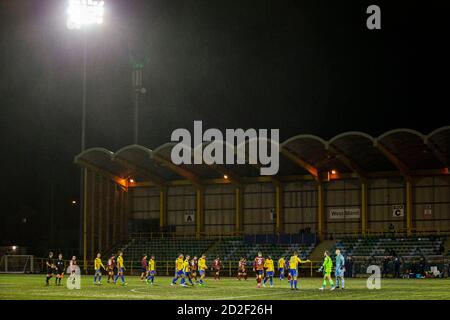 Barry, Wales, UK. 6th Oct 2020.  Barry Town United v Cardiff Met at Jenner Park in the JD Cymru Premier on the 6th October 2020. Credit: Lewis Mitchel Stock Photo