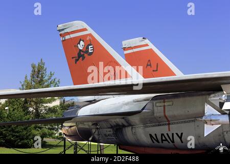 Grumman F-14D Tomcat fighter jet on permanent display Bethpage Long Island New York Stock Photo