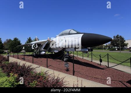 Grumman F-14D Tomcat fighter jet on permanent display Bethpage Long Island New York Stock Photo