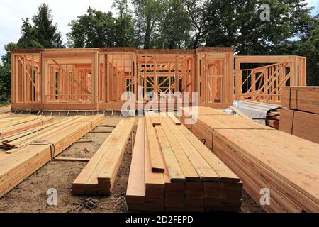 Home under construction Long Island New York Stock Photo