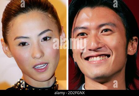 Hong Kong actress Cecilia Cheung attends a ceremony on September 15, 2005 and Hong Kong actor Nicholas Tse attends a ceremony on July 26, 2006 in this combo photo. Cheung's manager confirmed that Cheung and Tse married on an unspecified date, local media reported on Saturday.  REUTERS/Paul Yeung/Bobby Yip/Files  (HONG KONG)