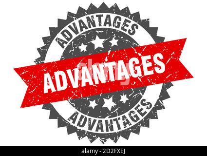 advantages sign. advantages round ribbon sticker. advantages tag Stock ...