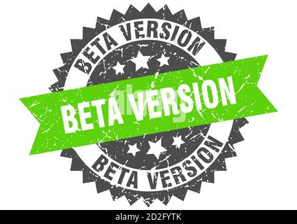 beta version stamp. round grunge sign with ribbon Stock Vector