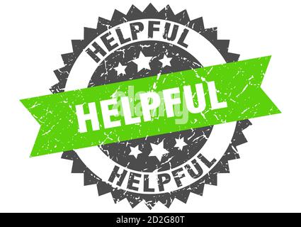 helpful stamp. round grunge sign with ribbon Stock Vector