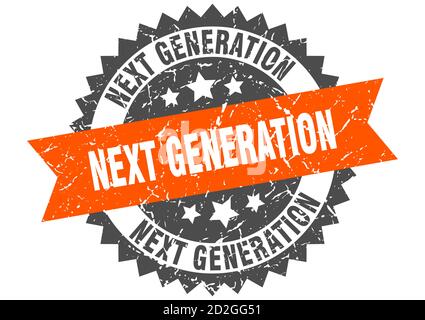 next generation stamp. round grunge sign with ribbon Stock Vector