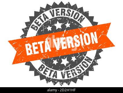 beta version stamp. round grunge sign with ribbon Stock Vector