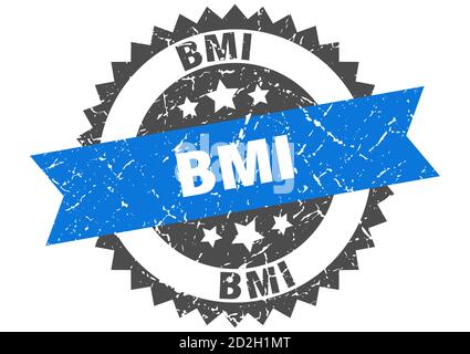 bmi stamp. round grunge sign with ribbon Stock Vector