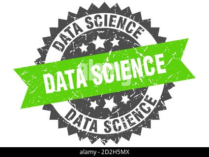 data science stamp. round grunge sign with ribbon Stock Vector