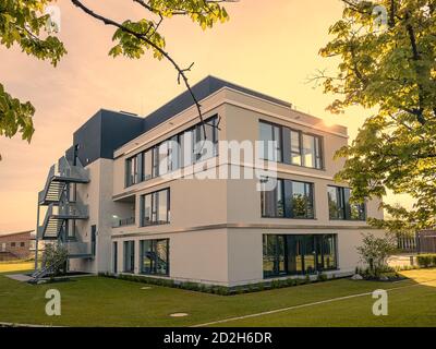 Modern office building, business outside view at a sunny day Stock Photo