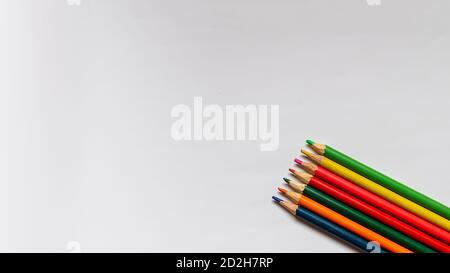 color pencils on a white background Stock Photo