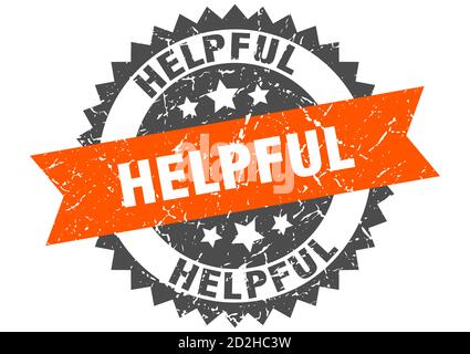 helpful stamp. round grunge sign with ribbon Stock Vector