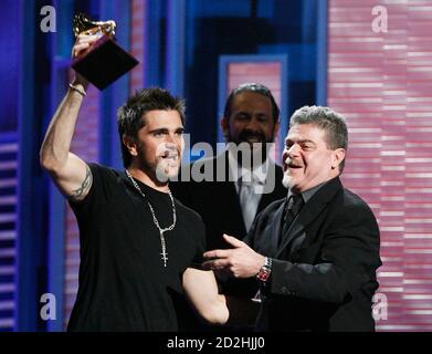 Juan Luis Guerra Celebrates Winning Three Billboard Awards In The Press Room At The 2008 Latin Billboard Awards At The Seminole Hard Rock Hotel And Casino In Hollywood Florida On April 10