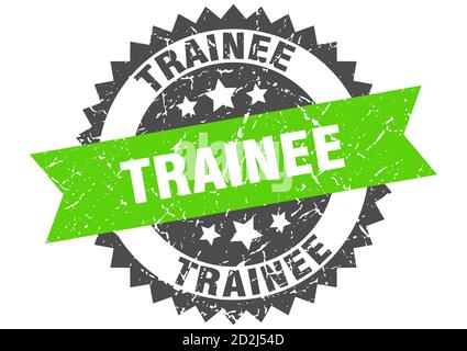 trainee stamp. round grunge sign with ribbon Stock Vector