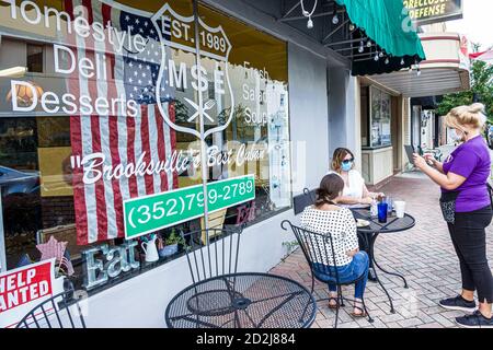 Brooksville Florida,Main Street Eatery,restaurant restaurants food dining eating out cafe cafes bistro,outdoor dining,Covid-19 coronavirus pandemic il Stock Photo