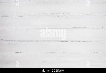 White wood texture background, top view. Wide wooden plank panel Stock Photo