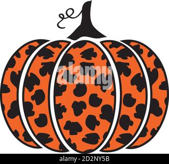 vector illustration of a leopard pumpkin. Fall, autumn celebration. Halloween, Thanksgiving Day. Stock Vector
