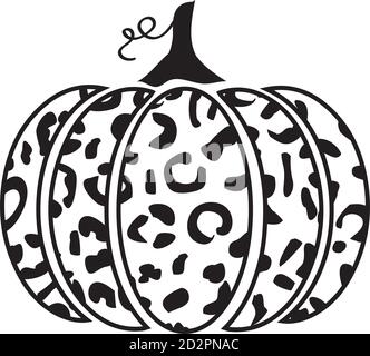 vector illustration of a leopard pumpkin. Fall, autumn celebration. Halloween, Thanksgiving Day. Stock Vector