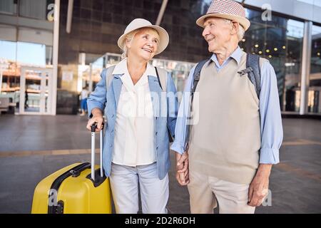 Two loving aged people looking at each other Stock Photo