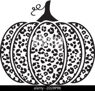 vector illustration of a leopard pumpkin. Fall, autumn celebration. Halloween, Thanksgiving Day. Stock Vector