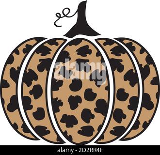vector illustration of a leopard pumpkin. Fall, autumn celebration. Halloween, Thanksgiving Day. Stock Vector