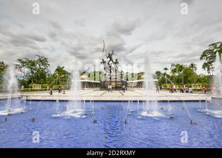 Kuala Lumpur, Malaysia - December 2, 2019: Malaysia National Monument also known as Tugu Negara. The National Monument is a sculpture that commemorate Stock Photo
