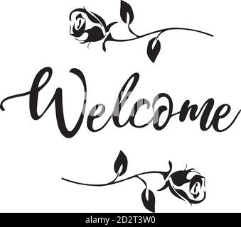 vector illustration of a welcome sign isolated on white background. Stock Vector