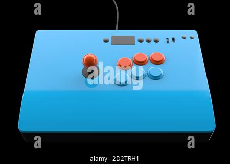 Vintage arcade stick with joystick and tournament-grade buttons Stock Photo