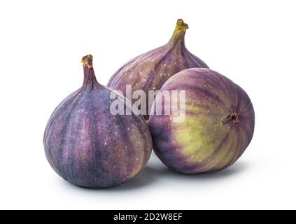Three ripe figs isolated on a white background Stock Photo