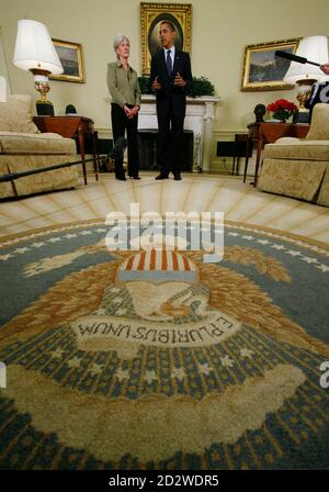 Newly Confirmed Health And Human Services Inspector General Christi   Us President Barack Obama Speaks Next To Newly Sworn In Secretary Of Health And Human Services Kathleen Sebelius In The Oval Office At The White House In Washington April 28 2009 The Us Senate On Tuesday Confirmed Kansas Governor Sebelius As Health Secretary Filling A Crucial Spot In Obamas Cabinet Amid Growing Fears Of A Possible Swine Flu Pandemic Reutersjim Young United States Politics Health 2d2wdr5 