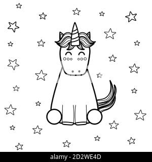 Coloring Page For Adults And Kids With Funny Llama Stock Vector Image Art Alamy
