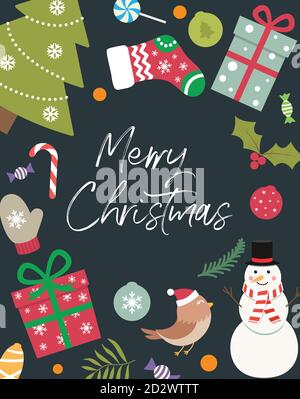 Christmas decoration with an inscription inside. Stock Vector