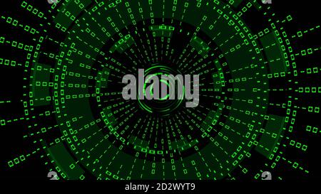 Abstract futuristic background of matrix style binary code built into HUD elements - digital systems technology - cyber internet or network concept Stock Photo