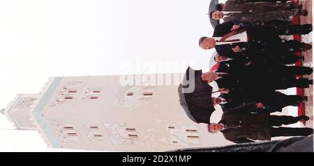 The Prince of Wales takes a tour of the Al Akhawayn University at Ifrane, Morocco. The Prince visited the campus on the last day of his official visit to North Africa. Stock Photo