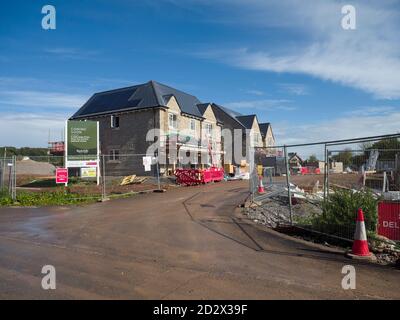 New homes being constructed in the rural village of Wrington, North Somerset, England. Stock Photo