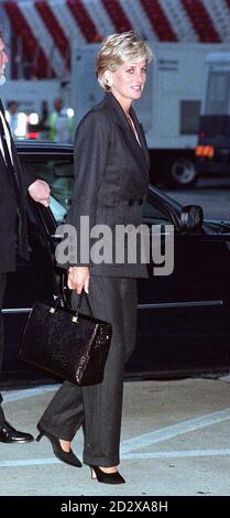 Diana, Princess of Wales, at Heathrow Airport before boarding a Stock ...