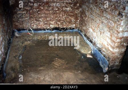 Undated interior view of the basement of 25 Cromwell Street - the Gloucester home of serial killers Fred and Rose West.  Work started at dawn today (Monday) to pull down  the most notorious address in modern criminal history, to rid the city of every last trace of the House of Horrors. See PA Story CRIME West. Stock Photo