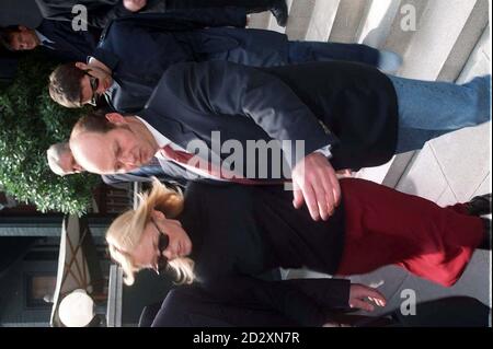 Newly-weds Patsy Kensit and Liam Gallagher leave Blakes Hotel in Chelsea today (Wednesday). Photo by PA. See PA Story SHOWBIZ Gallagher Stock Photo