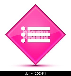 List icon isolated on luxurious wavy pink diamond button abstract illustration Stock Photo