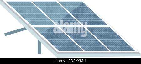 Solar panel cartoon vector illustration. Photovoltaic module flat color object. Using alternative energy sources, renewable power. Green technology Stock Vector