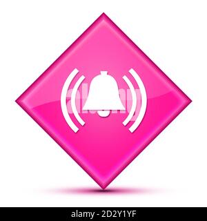 Alarm icon isolated on luxurious wavy pink diamond button abstract illustration Stock Photo