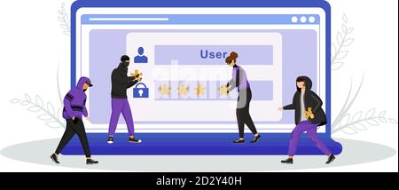 2D data privacy and security concept linear icon Stock Vector Image ...