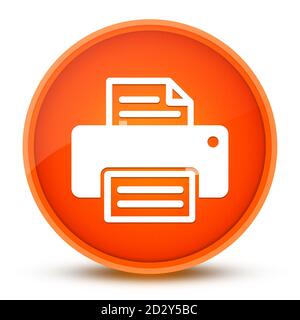 Printer luxurious glossy orange round button abstract illustration Stock Photo