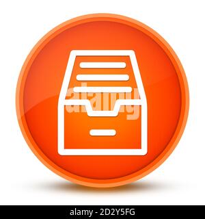 Folder archive cabinet luxurious glossy orange round button abstract illustration Stock Photo