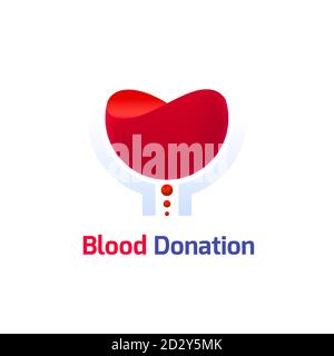 Blood donation logo template Stock Vector