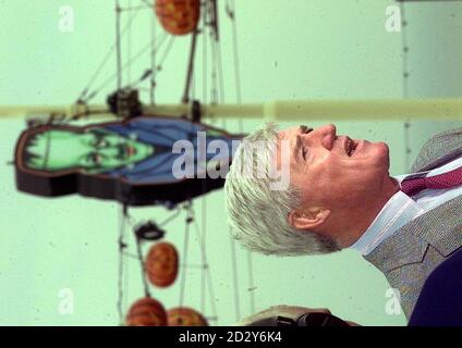 Cecil Parkinson, Chairman of the Conservative Party talks on the eve of the party conference in Blackpool today (Monday). Photo by Adam Butler/PA/EDI. Stock Photo