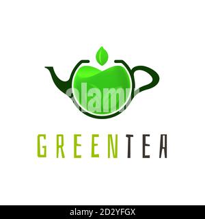 Green tea logo template Stock Vector